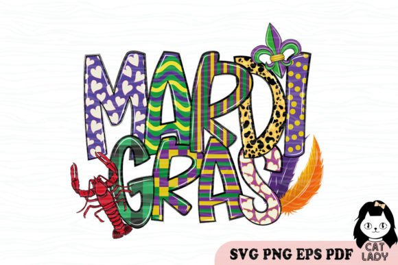 Alphabet Mardi Gras Design SVG PNG Review