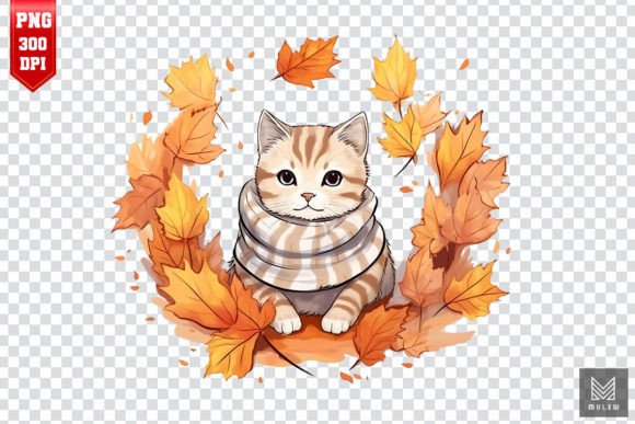 American Shorthair Cat in Autumn Clipart Review