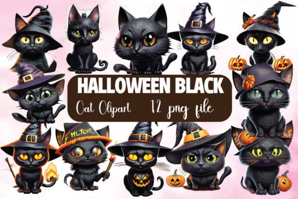 Halloween Black Cat Watercolor Clipart Review