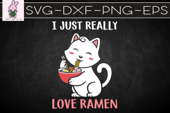 Love Ramen Japanese Kawaii Anime Cat Embroidery