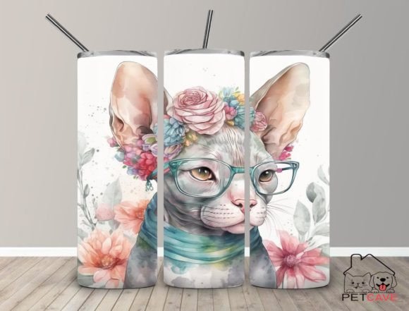 Sphynx Cat Watercolor Tumbler Design Review
